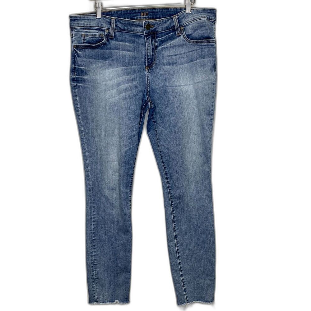 Kut From the Cloth Womens Jeans Ankle Skinny High Rise Med Wash Plus Size 16